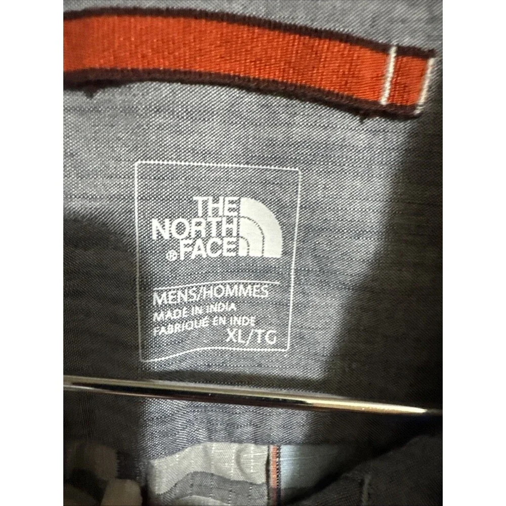 The North Face Plaid Button Down Mens XLarge Blue Red Grey Long Sleeve Shirt